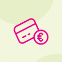 Icon mit Kreditkarte und Münze